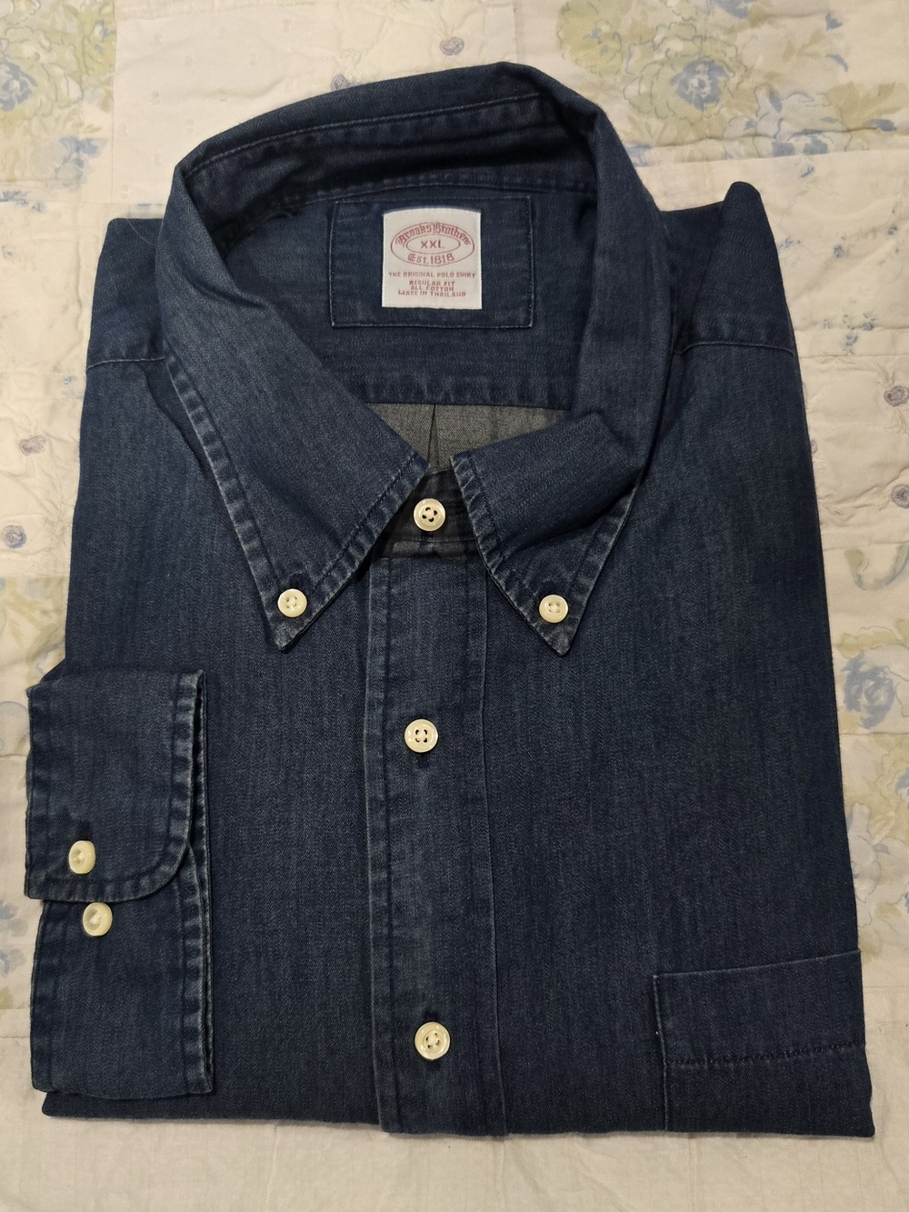 Brooks Brothers Dark Blue Denim Button-Down Shirt